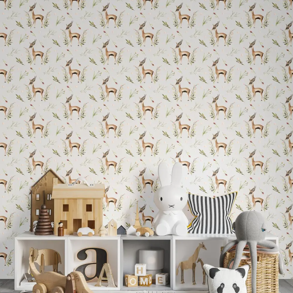 Фото 4 Обои флизелиновые Decoracion Изящная антилопа 1 м светло-серые 7103803-vinil-280x100x4