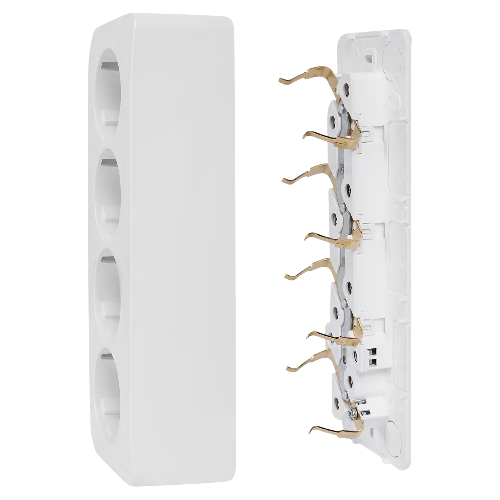 Фото 5 Розетка четверная накладная Schneider Electric Blanca без заземления со шторками цвет белый Фото 5 Розетка четверная накладная Schneider Electric Blanca без заземления со шторками цвет белый