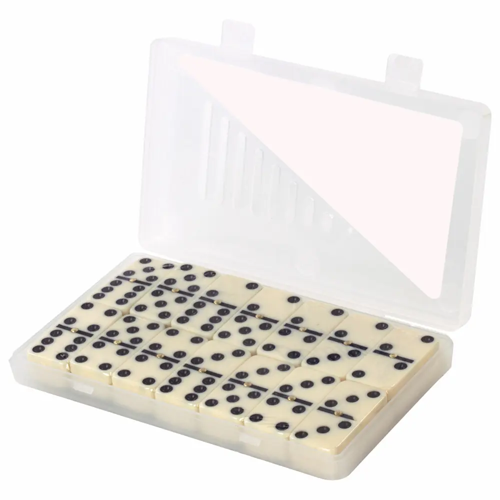 Фото 7 Игра настольная Домино для детей/взрослых/компании, пластиковый кейс 17x10 см Золотая Сказка 662296