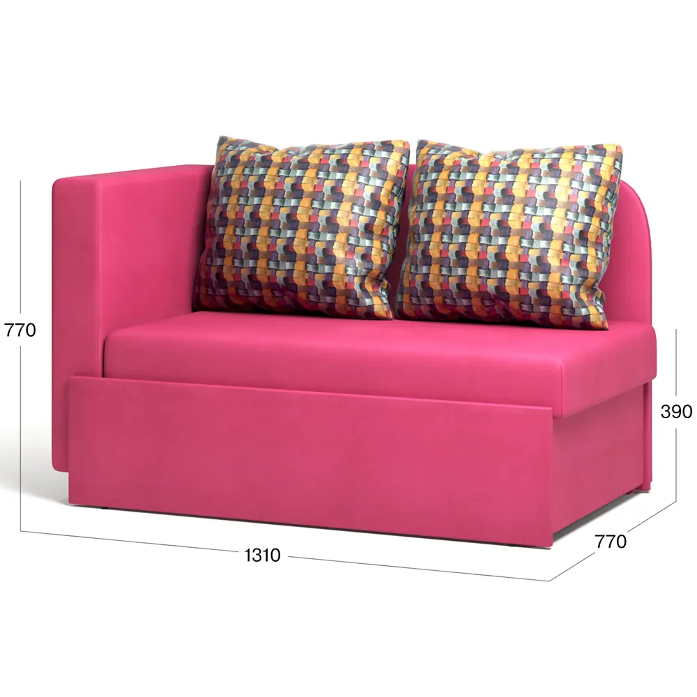 Фото 2 Диван Beneli Кларис 131x77x77 см микровелюр цвет розовый