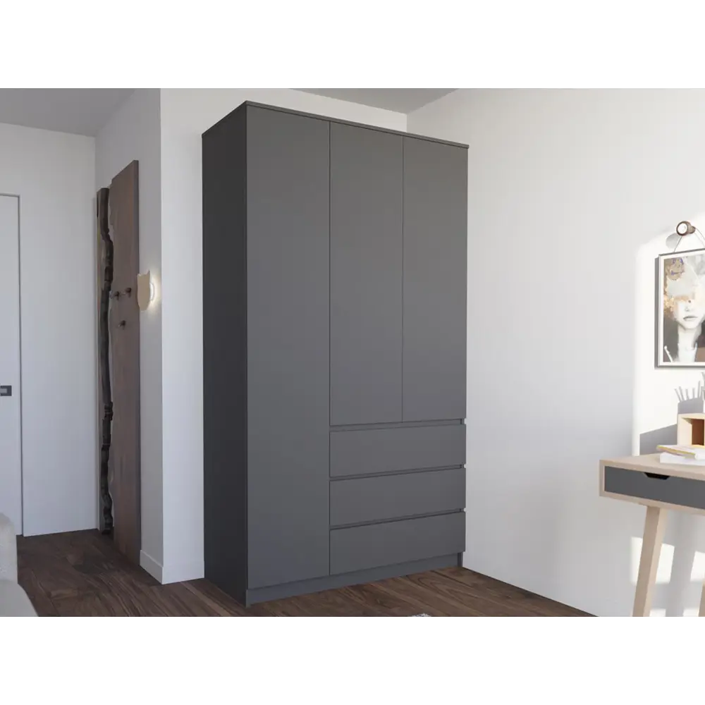 Фото Шкаф распашной Adeta 6661018 120x200x50 см ЛДСП цвет серый Фото Шкаф распашной Adeta 6661018 120x200x50 см ЛДСП цвет серый