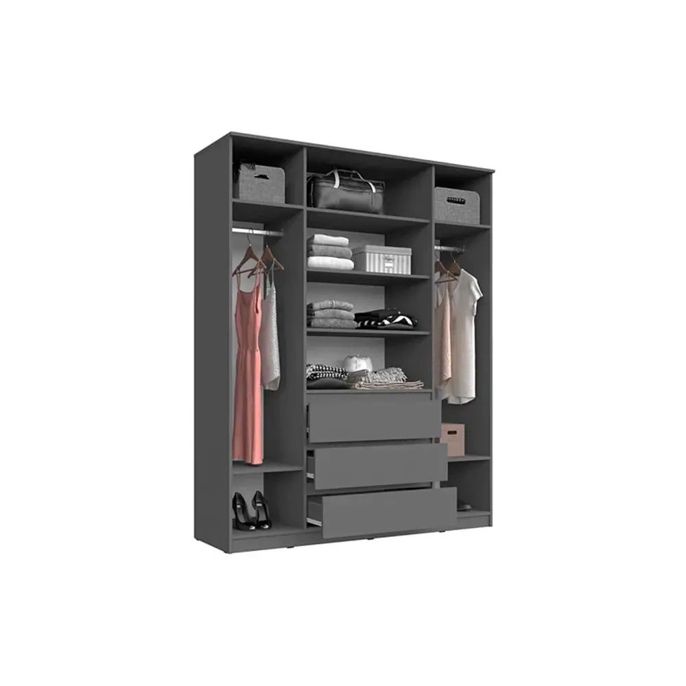 Фото 3 Шкаф распашной Adeta 8969942 160x200x50 см ЛДСП цвет серый Фото 3 Шкаф распашной Adeta 8969942 160x200x50 см ЛДСП цвет серый