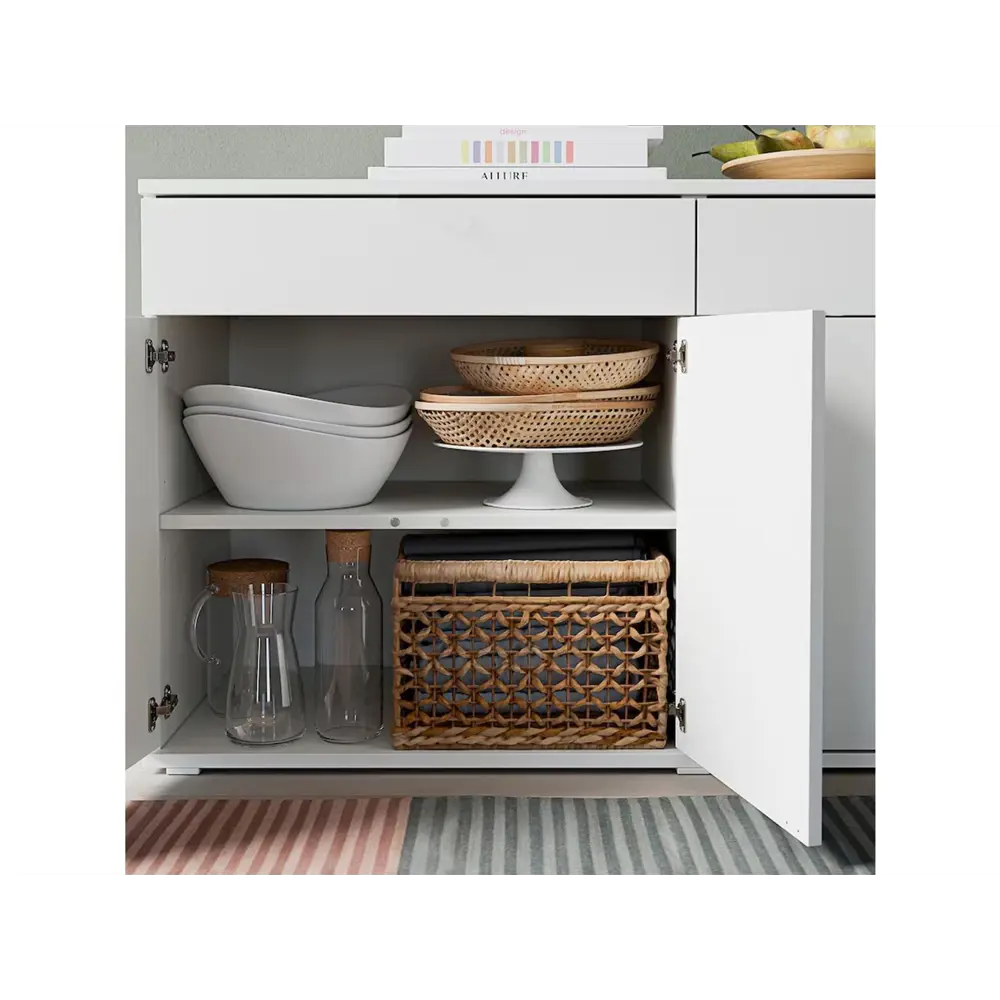 Фото 2 Комод Adeta Вихлас 113 2 ящика 140x47x75 см ЛДСП цвет белый