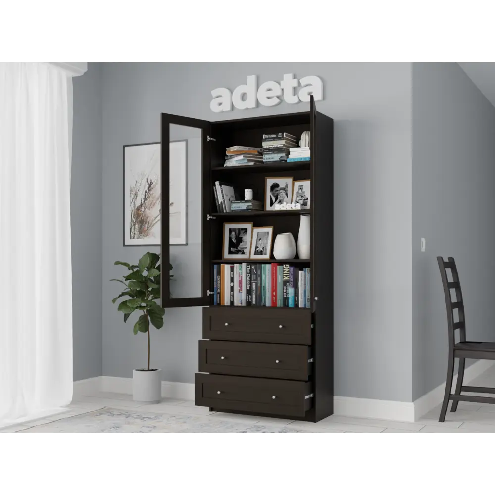 Фото 3 Шкаф Adeta 2896159 80x202x30 см ЛДСП цвет коричневый Фото 3 Шкаф Adeta 2896159 80x202x30 см ЛДСП цвет коричневый