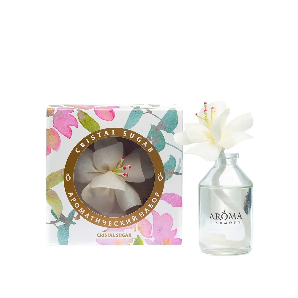 Фото Диффузор ароматический Aroma Harmony с цветком "Cristal Sugar", 50 мл