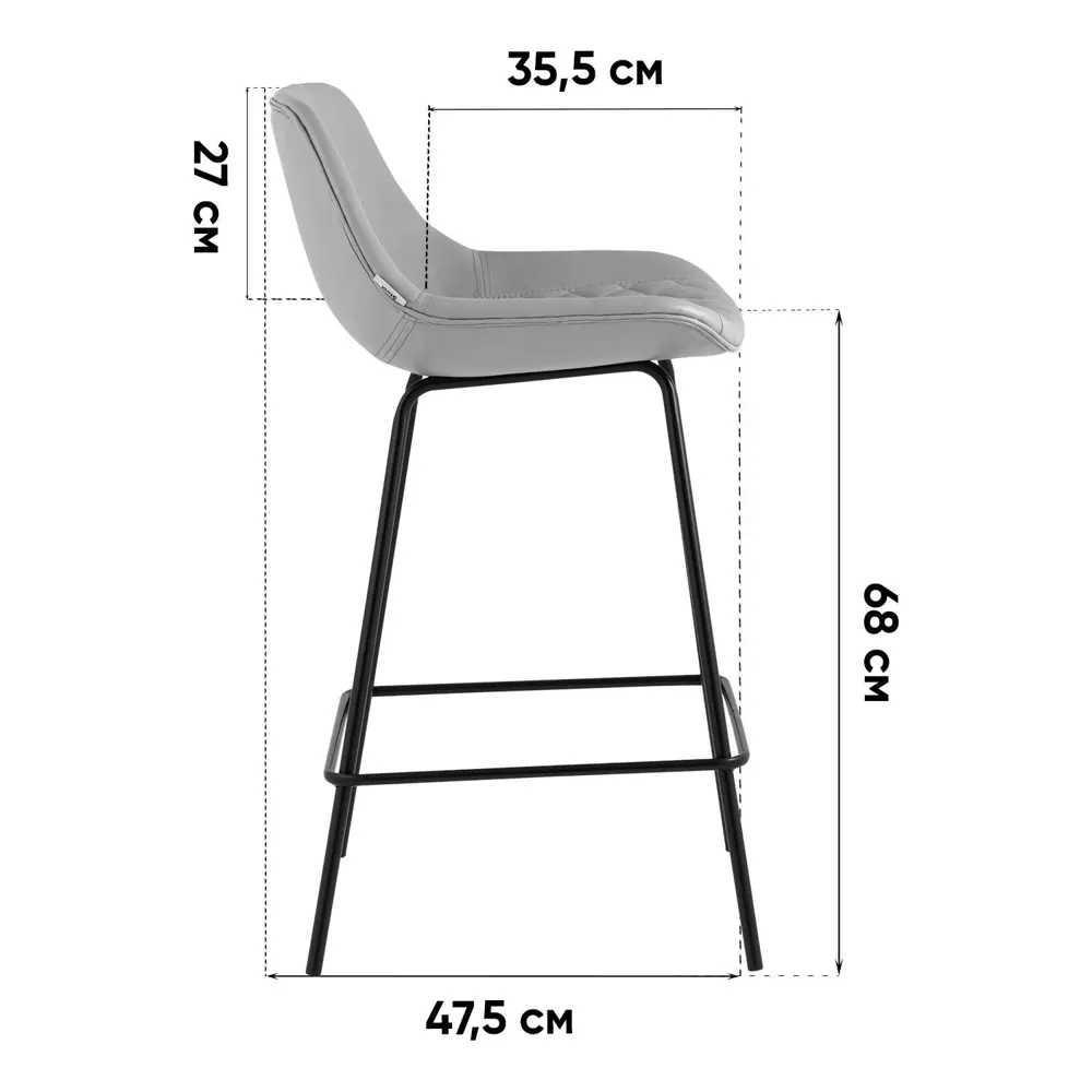 Фото 10 Барный стул Stool Group Деймон 49x92x47 см экокожа цвет черный