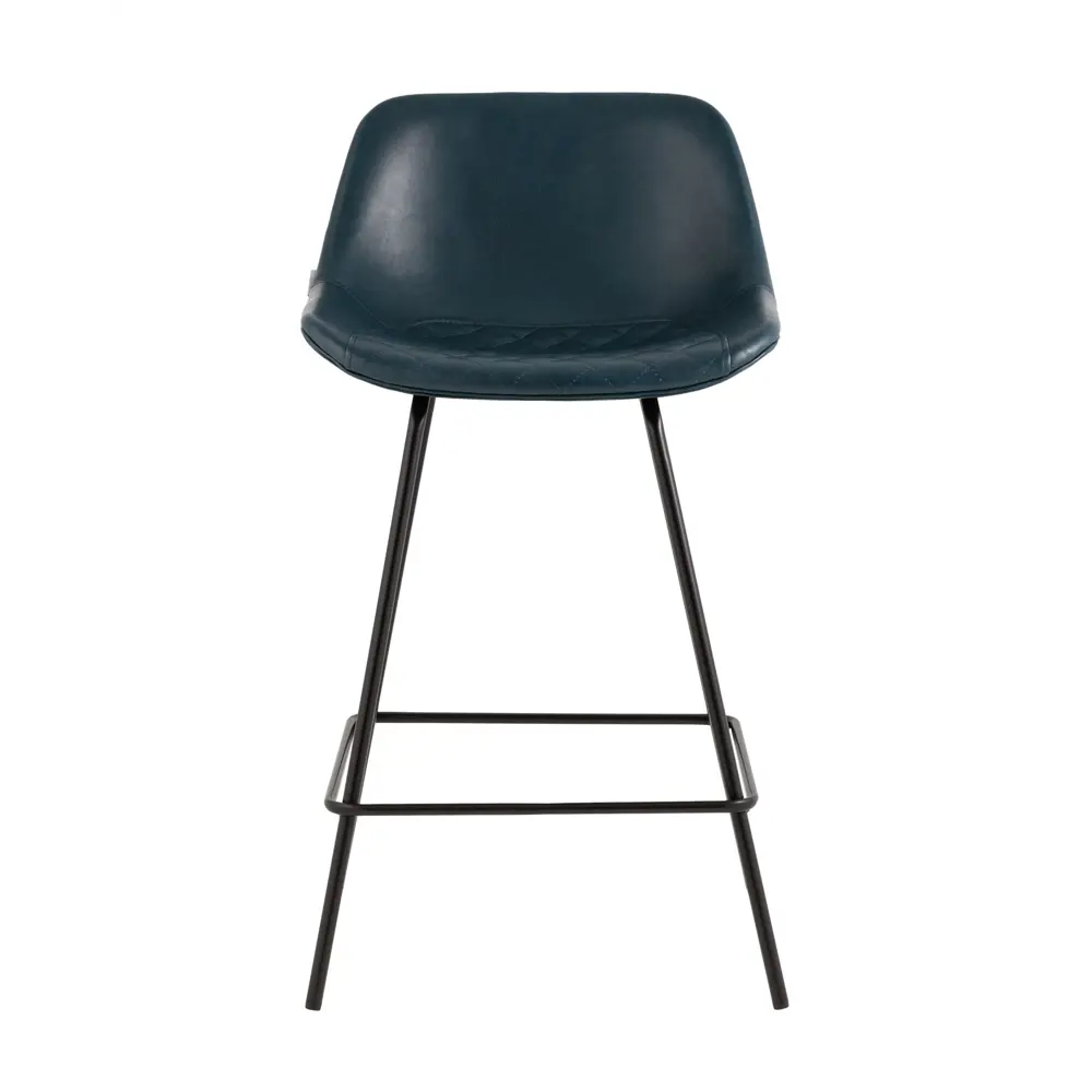 Фото 3 Барный стул Stool Group Деймон 49x92x47 см экокожа цвет темно-синий