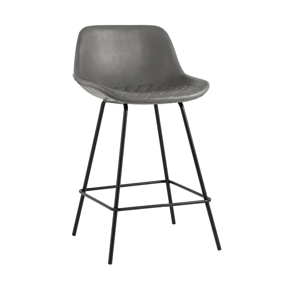 Фото 2 Барный стул Stool Group Деймон 49x92x47 см экокожа цвет серый Фото 2 Барный стул Stool Group Деймон 49x92x47 см экокожа цвет серый