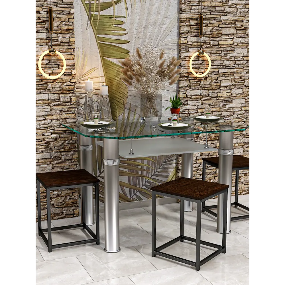 Фото 5 Табурет Estente Oscar 36x46x36 см сталь цвет венге Фото 5 Табурет Estente Oscar 36x46x36 см сталь цвет венге