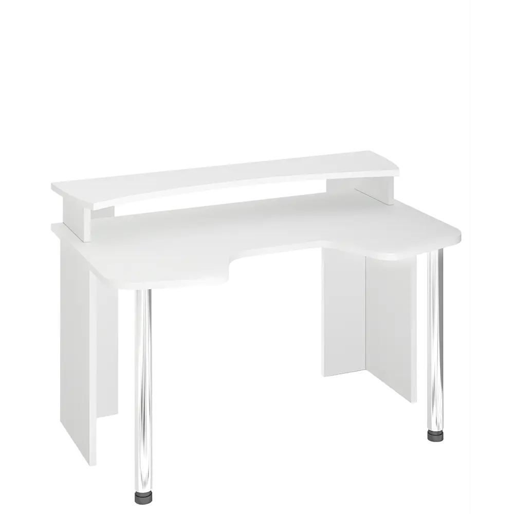 Фото Компьютерный стол Мэрдэс СКЛ-Игр140+НКИЛ140 БЕ 140x95x90 см ЛДСП цвет белый