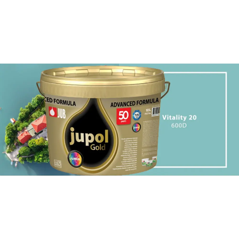 Фото Краска для стен и потолков JUB 1009809-600D JUPOL GOLD цвет бирюзово-синий база А 5 л Фото Краска для стен и потолков JUB 1009809-600D JUPOL GOLD цвет бирюзово-синий база А 5 л