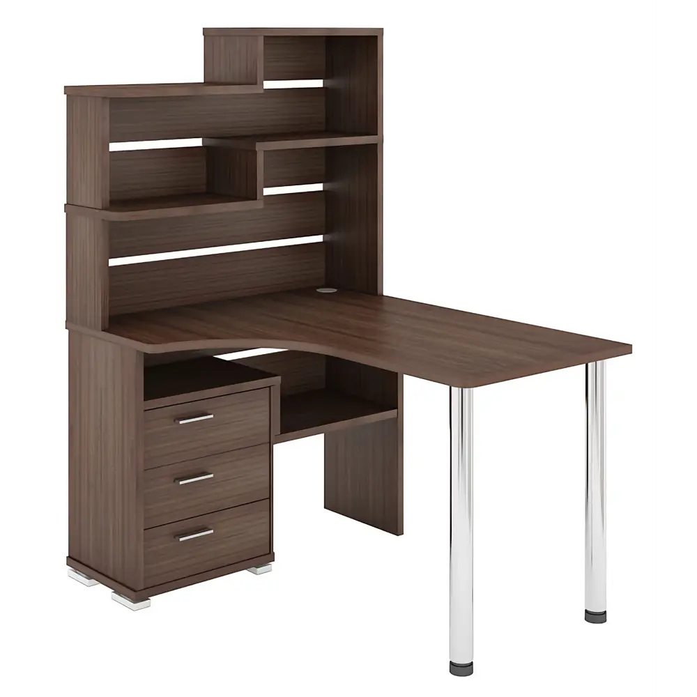 Фото Компьютерный стол Мэрдэс СР-132-140 Ш-Ч-ЛЕВ 101x163x140 см ЛДСП цвет шоколад Фото Компьютерный стол Мэрдэс СР-132-140 Ш-Ч-ЛЕВ 101x163x140 см ЛДСП цвет шоколад