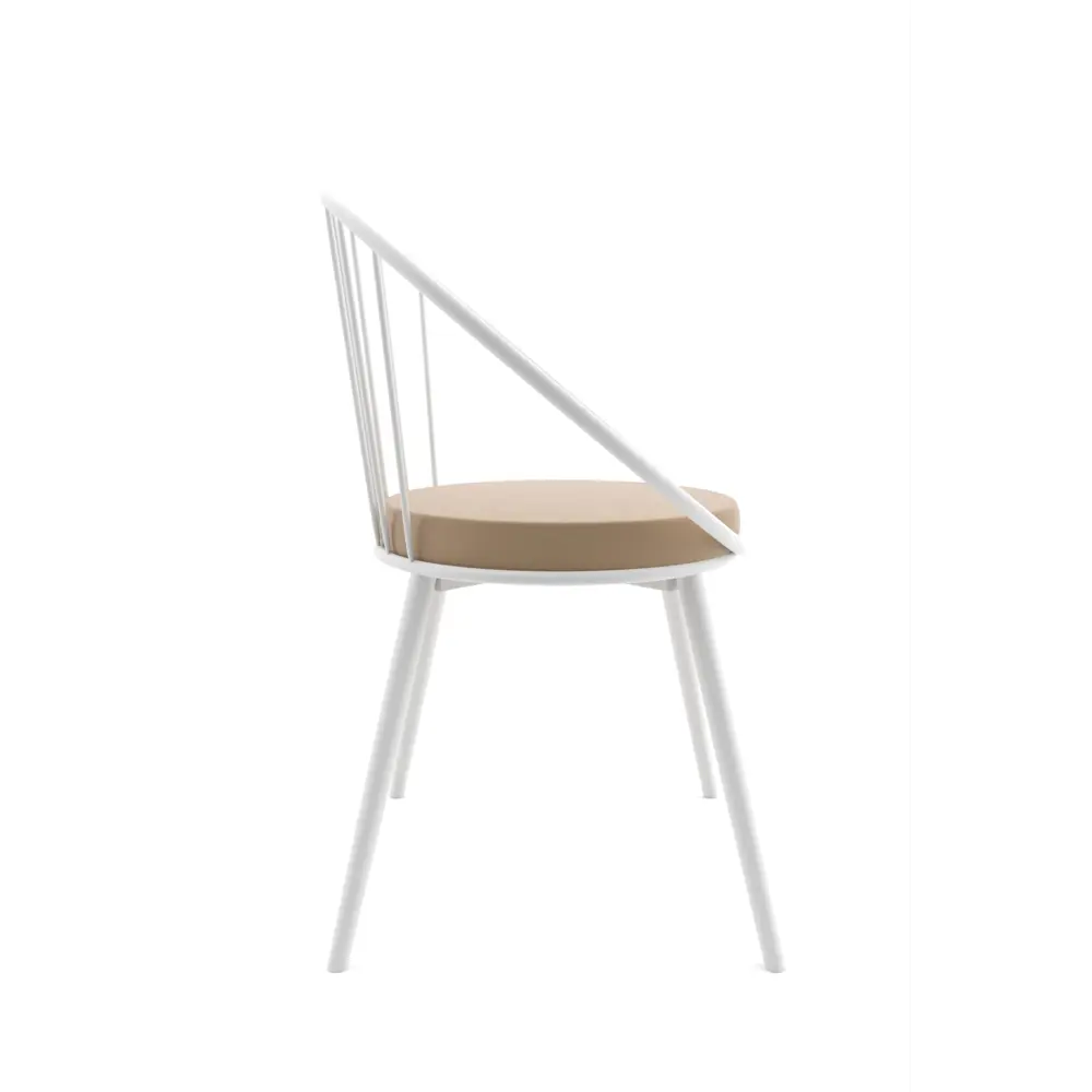 Фото 4 Стул Ismat decor Eylul metal sandalye 49x44.5x44.5 см велюр цвет белый Фото 4 Стул Ismat decor Eylul metal sandalye 49x44.5x44.5 см велюр цвет белый