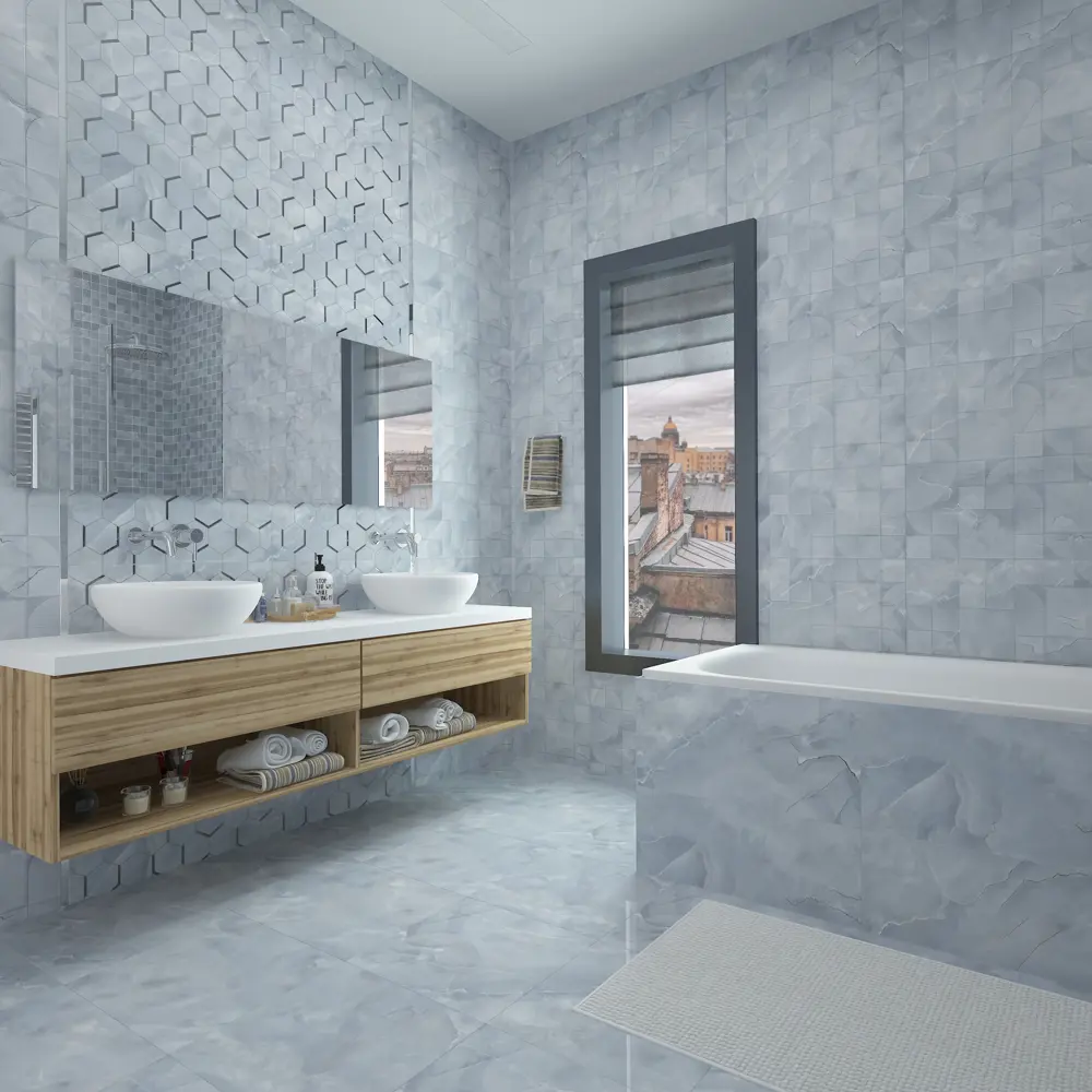 Фото 2 Керамическая плитка Керлайф Onice blu P 42x42см 1.23 м² цвет синий, цена за упаковку Фото 2 Керамическая плитка Керлайф Onice blu P 42x42см 1.23 м² цвет синий, цена за упаковку