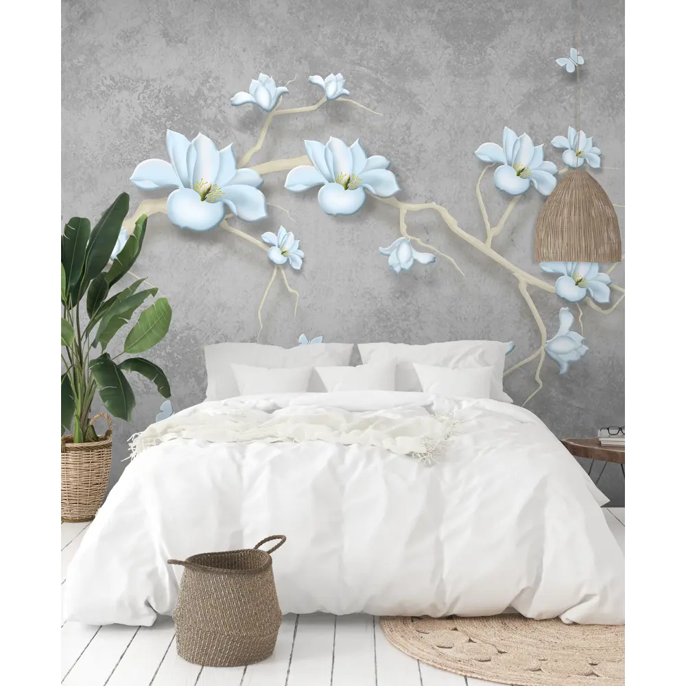 Фото 3 Фотообои на стену флизелиновые 3d Бетон. цветы Бабочки 300x270 см Luxury Walls AM22203 Фото 3 Фотообои на стену флизелиновые 3d Бетон. цветы Бабочки 300x270 см Luxury Walls AM22203