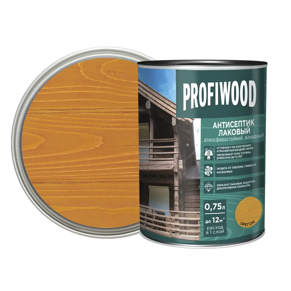 Фото Антисептик Profiwood глянцевый орегон 0.7 кг Фото Антисептик Profiwood глянцевый орегон 0.7 кг