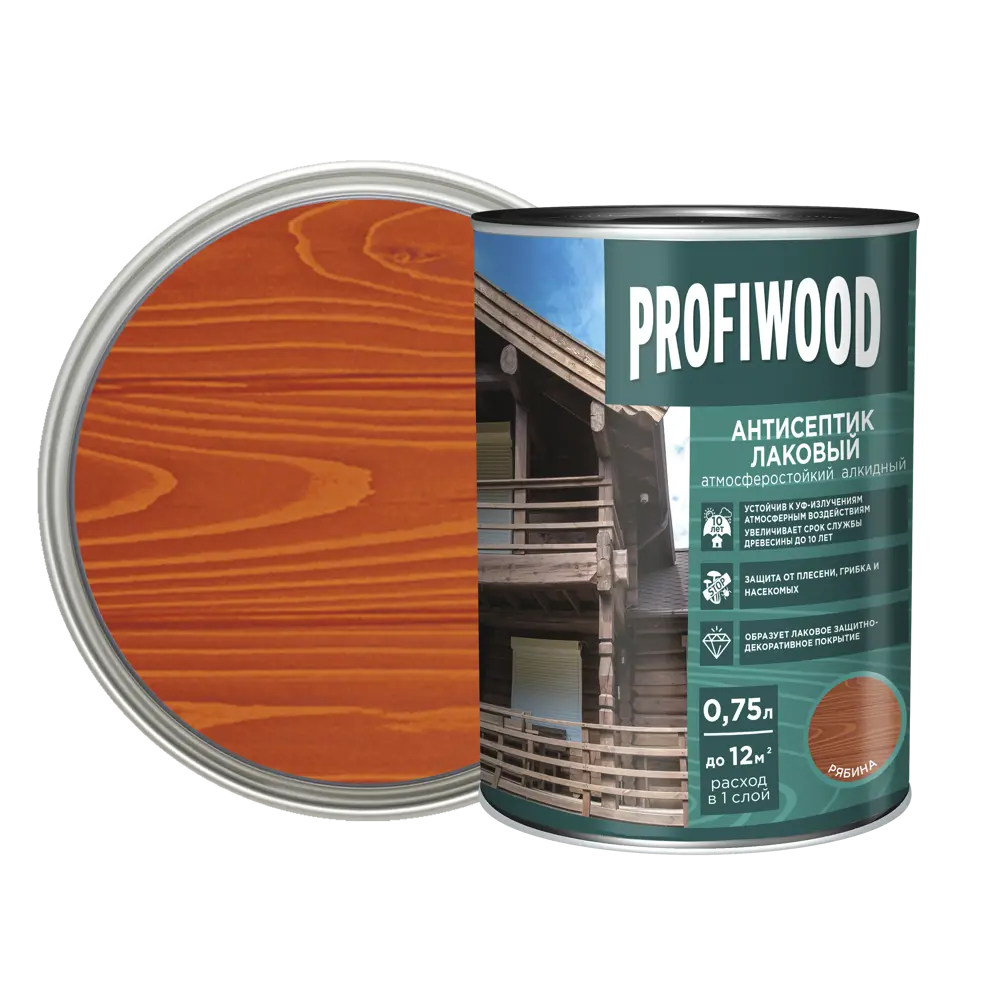 Фото Антисептик Profiwood глянцевый рябина 0.7 кг Фото Антисептик Profiwood глянцевый рябина 0.7 кг