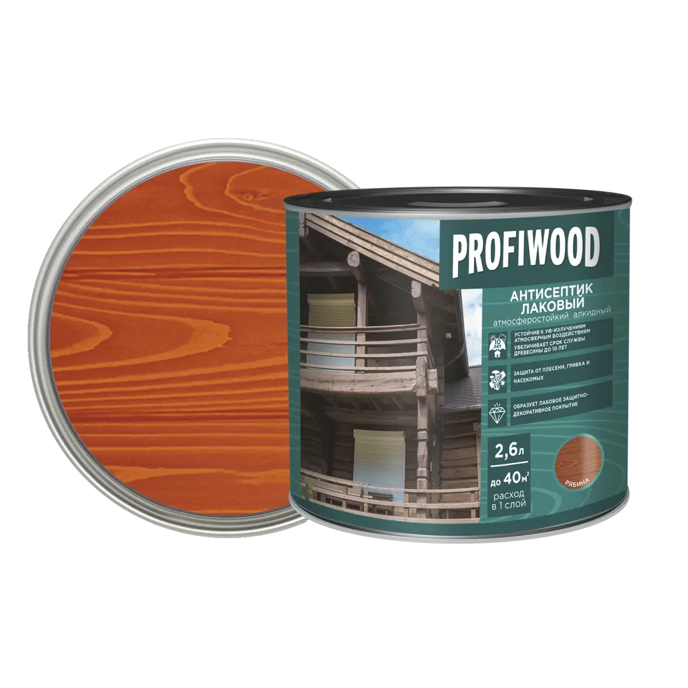 Фото Антисептик Profiwood глянцевый рябина 2.4 кг