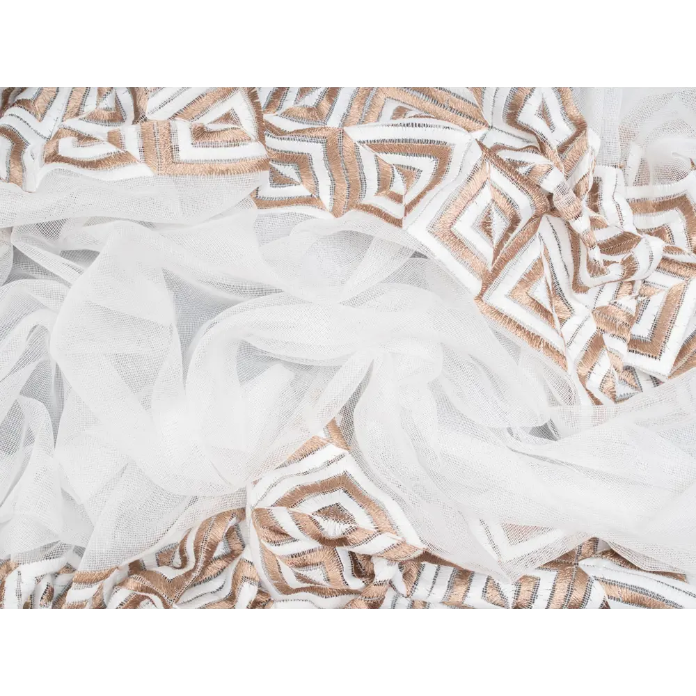 Фото 4 Ткань на отрез для шитья тюля батист с вышивкой "Мира" 300x280 см цвет бело-коричневый Фото 4 Ткань на отрез для шитья тюля батист с вышивкой "Мира" 300x280 см цвет бело-коричневый