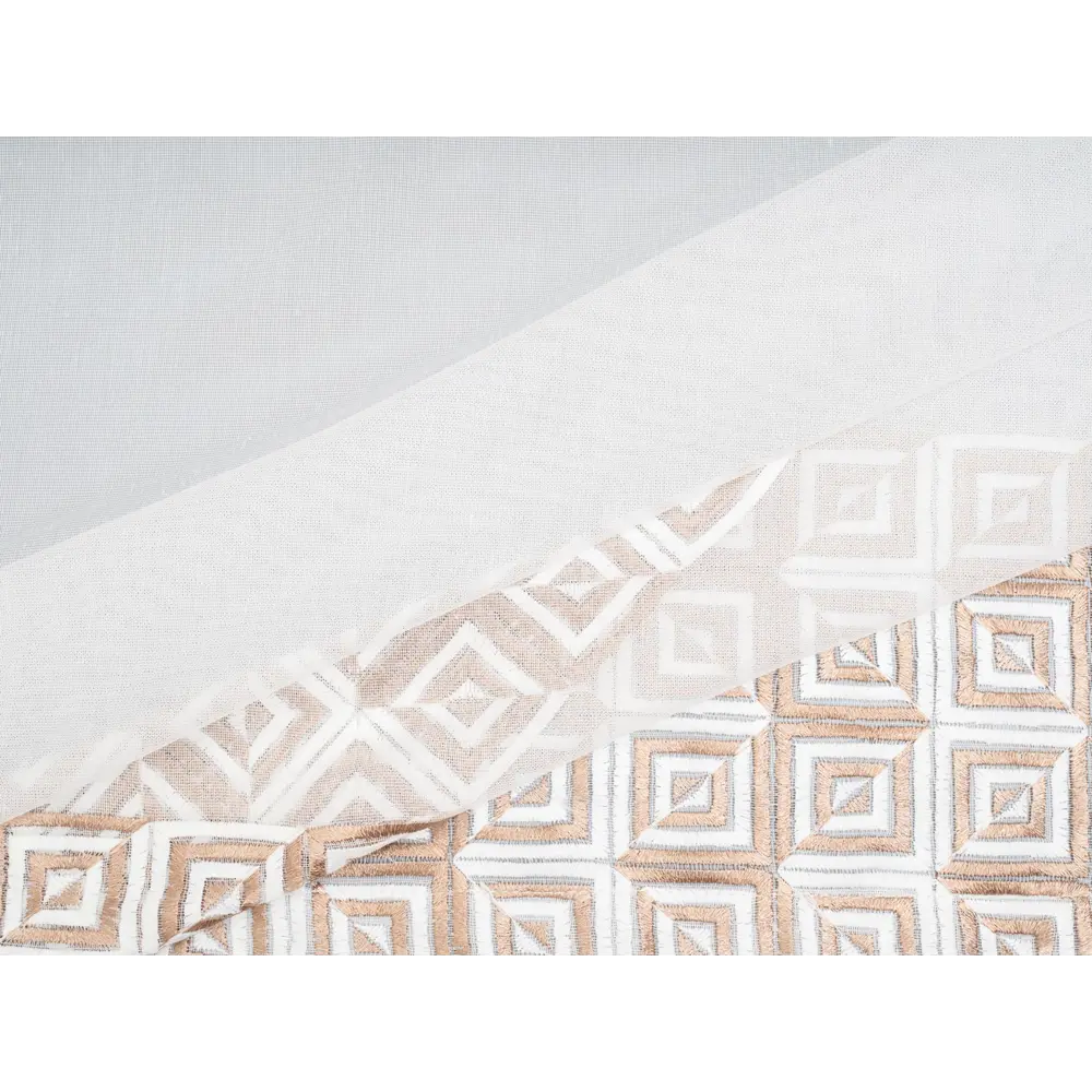 Фото 5 Ткань на отрез для шитья тюля батист с вышивкой "Мира" 300x280 см цвет бело-коричневый Фото 5 Ткань на отрез для шитья тюля батист с вышивкой "Мира" 300x280 см цвет бело-коричневый