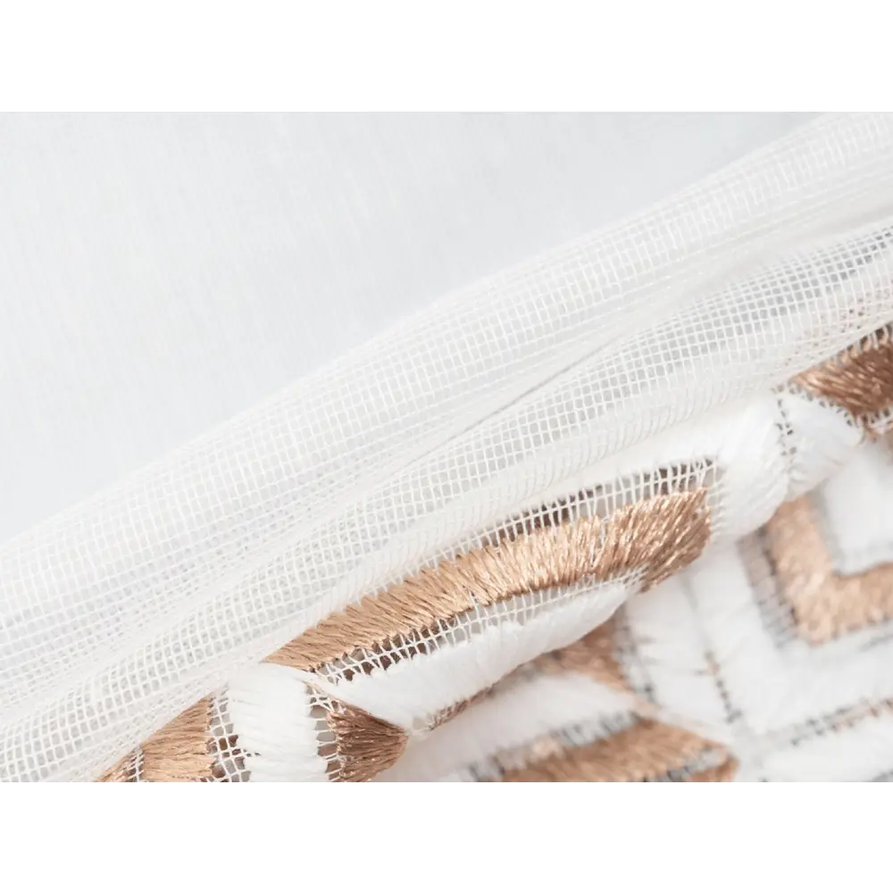 Фото Ткань на отрез для шитья тюля батист с вышивкой "Мира" 300x280 см цвет бело-коричневый Фото Ткань на отрез для шитья тюля батист с вышивкой "Мира" 300x280 см цвет бело-коричневый