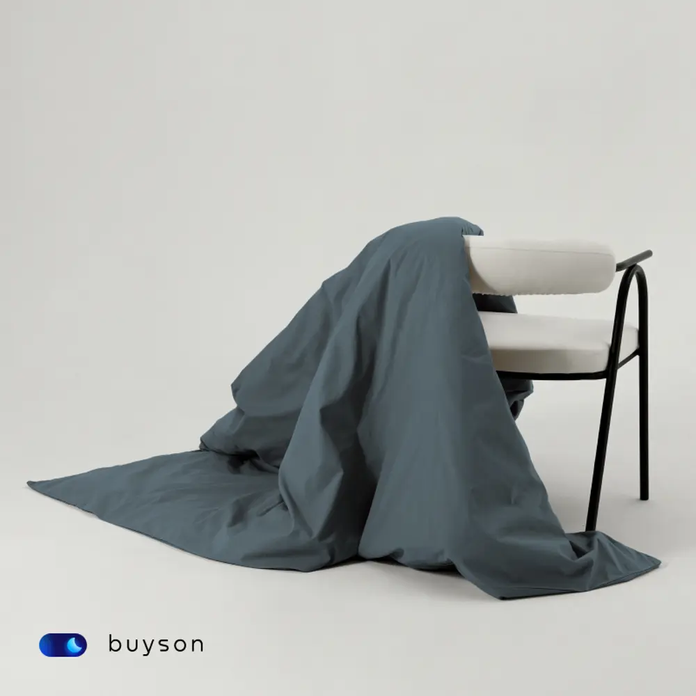 Фото 7 Пододеяльник buyson BuyRelax 200x220 см хлопок цвет серо-голубой Фото 7 Пододеяльник buyson BuyRelax 200x220 см хлопок цвет серо-голубой