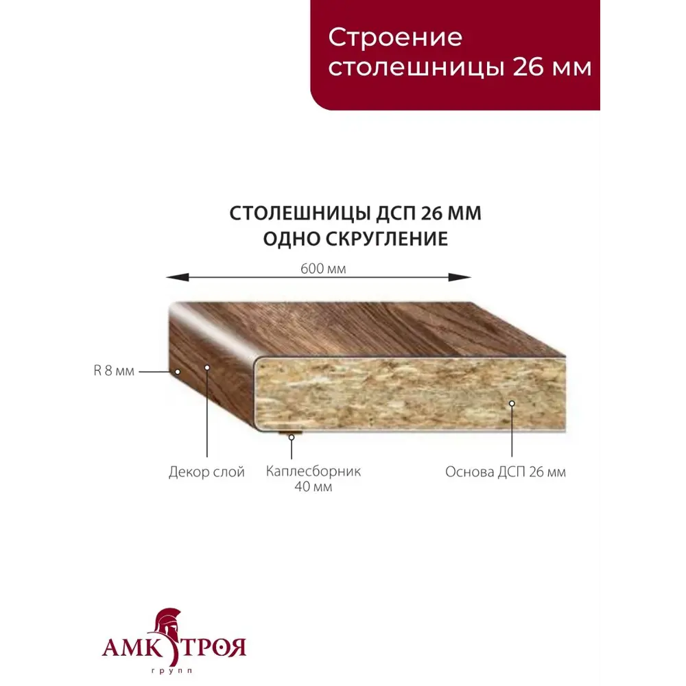 Фото 3 Кухонная столешница Амк-троя 40x60x2.6 см ЛДСП цвет мрамор бежевый Фото 3 Кухонная столешница Амк-троя 40x60x2.6 см ЛДСП цвет мрамор бежевый