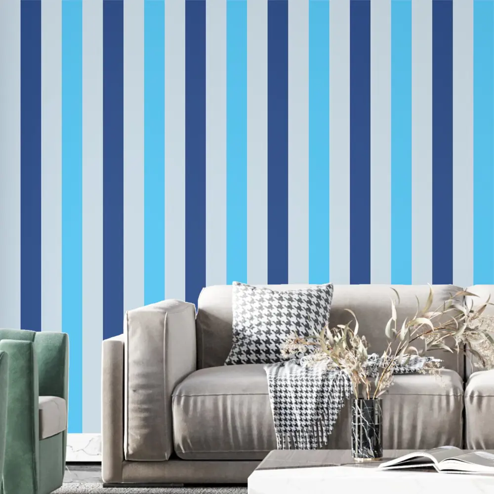 Фото Обои флизелиновые Decoracion Разноцветные полоски 4x2.8 м синие/голубые/светло-серые 7012705 Фото Обои флизелиновые Decoracion Разноцветные полоски 4x2.8 м синие/голубые/светло-серые 7012705