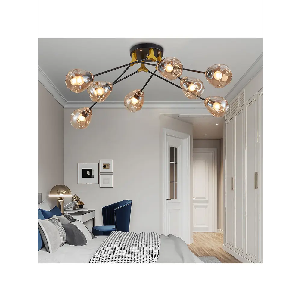 Фото 2 Люстра потолочная ARTE PERFETTO LUCE Тип С TEONA 8 ламп 16 м² цвет черный/коричневый Фото 2 Люстра потолочная ARTE PERFETTO LUCE Тип С TEONA 8 ламп 16 м² цвет черный/коричневый