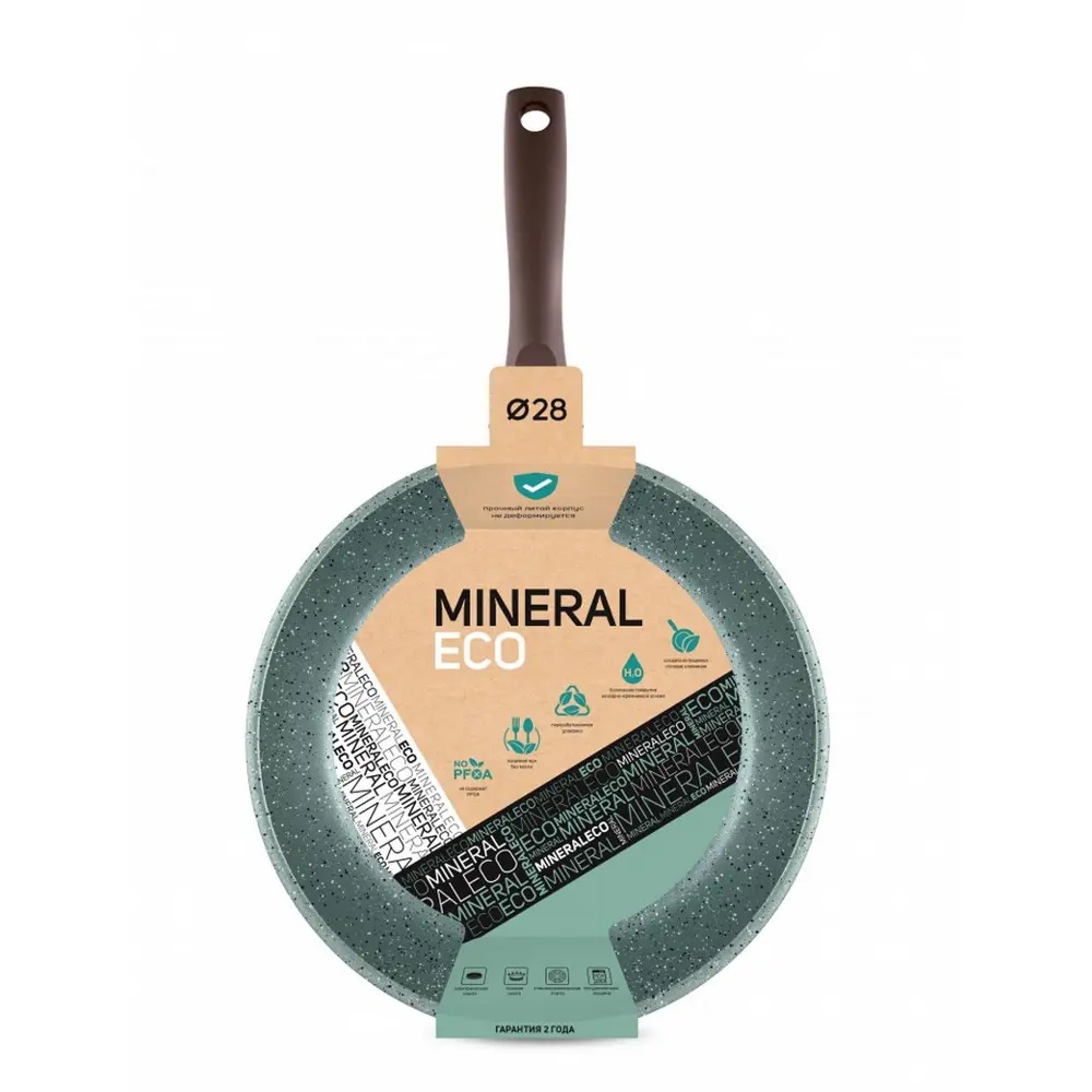Фото Сковорода без крышки Нева металл посуда Mineraleco 28 см литой алюминий цвет зеленый Фото Сковорода без крышки Нева металл посуда Mineraleco 28 см литой алюминий цвет зеленый