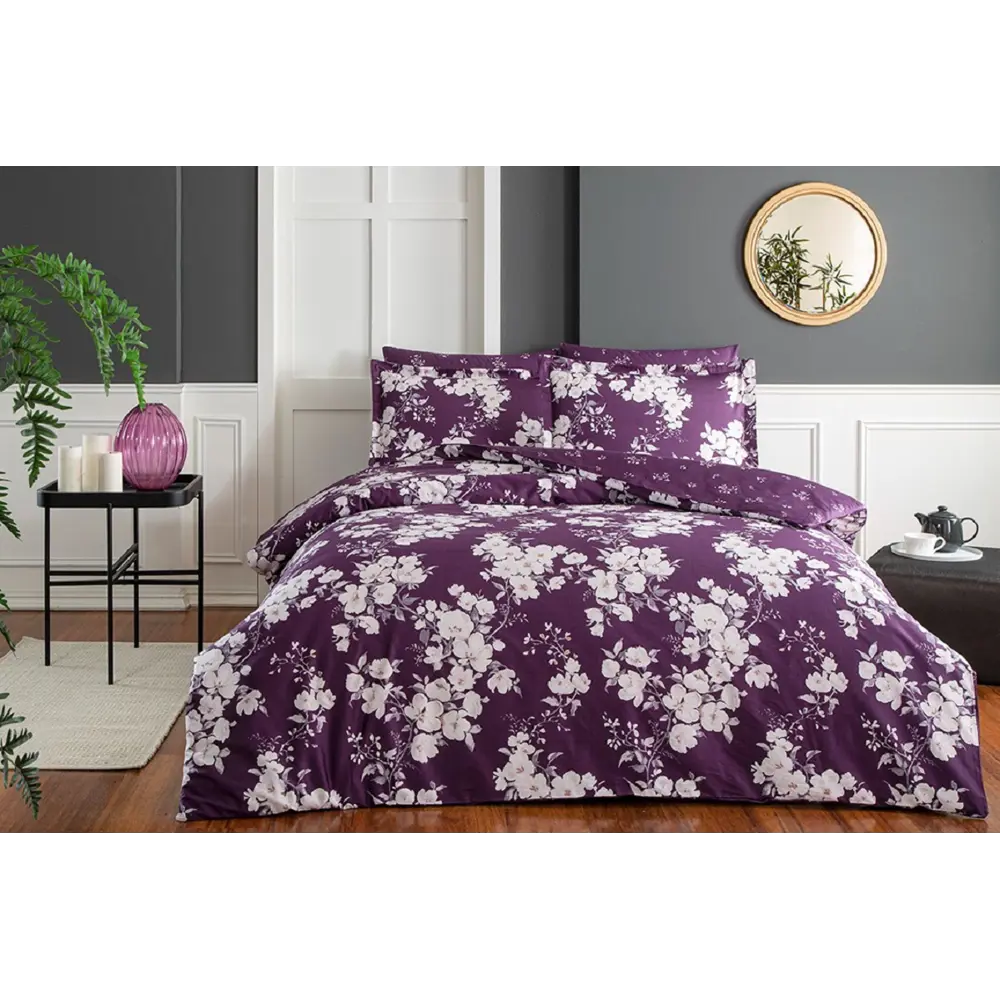 Фото Комплект постельного белья TAC tntc1431, семейный, сатин цвет фиолетовый
