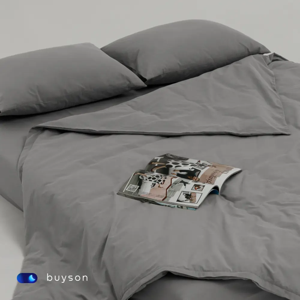 Фото 8 Пододеяльник buyson BuyRelax 200x220 см хлопок цвет стальной Фото 8 Пододеяльник buyson BuyRelax 200x220 см хлопок цвет стальной