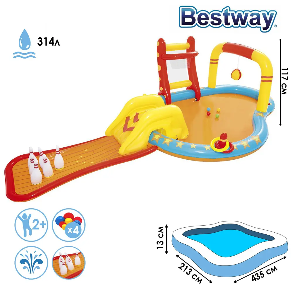 Фото Игровой центр Bestway 53068 Боулинг с игрушками 435x213x117 см 314 л от 2 лет Фото Игровой центр Bestway 53068 Боулинг с игрушками 435x213x117 см 314 л от 2 лет