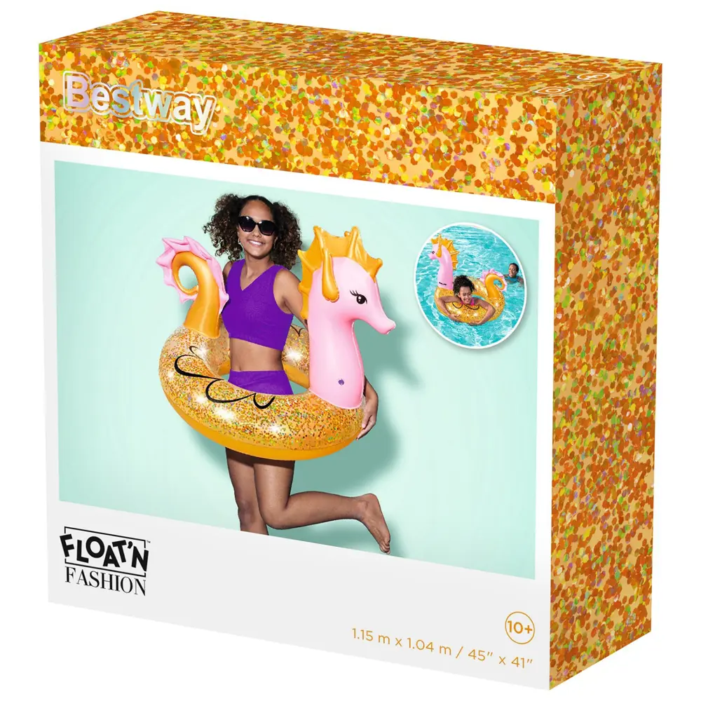 Фото 7 Круг для плавания Bestway 36305 Glitter Seahorse Swim Ring 115x104 см Фото 7 Круг для плавания Bestway 36305 Glitter Seahorse Swim Ring 115x104 см