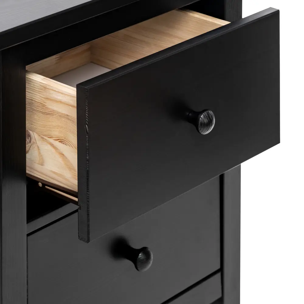 Фото 6 Комод Leset Мира 02 2 ящика 54x38x66 см массив сосны цвет черный