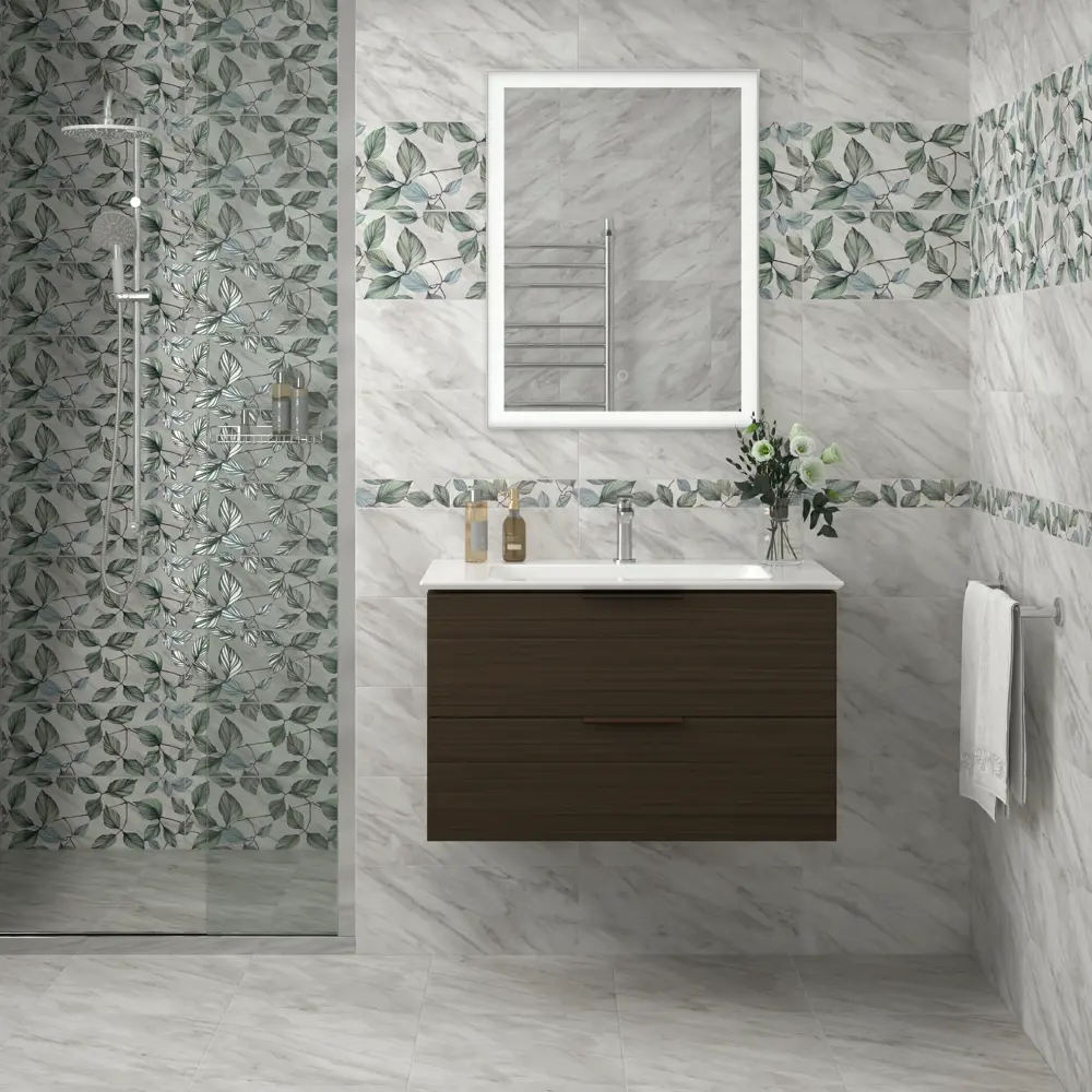 Фото 5 Декор настенный Kerama Marazzi Кремона VT/A587/7234 20x50 см матовый цвет белый зеленый синий Фото 5 Декор настенный Kerama Marazzi Кремона VT/A587/7234 20x50 см матовый цвет белый зеленый синий