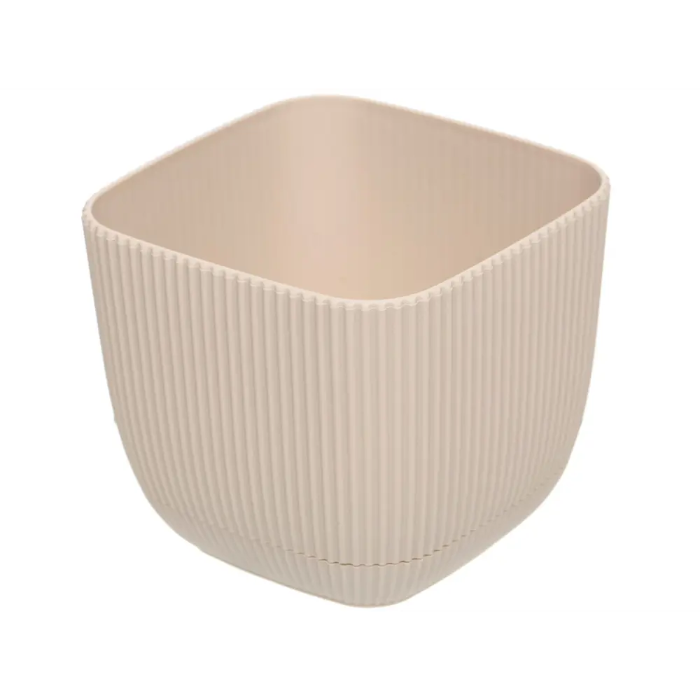 Фото 2 Горшок цветочный Navako maio 0.27l (3 штуки) Navako 8.2 см 7.1 см 0.27 л пластик бежевый без автополива с блюдцем