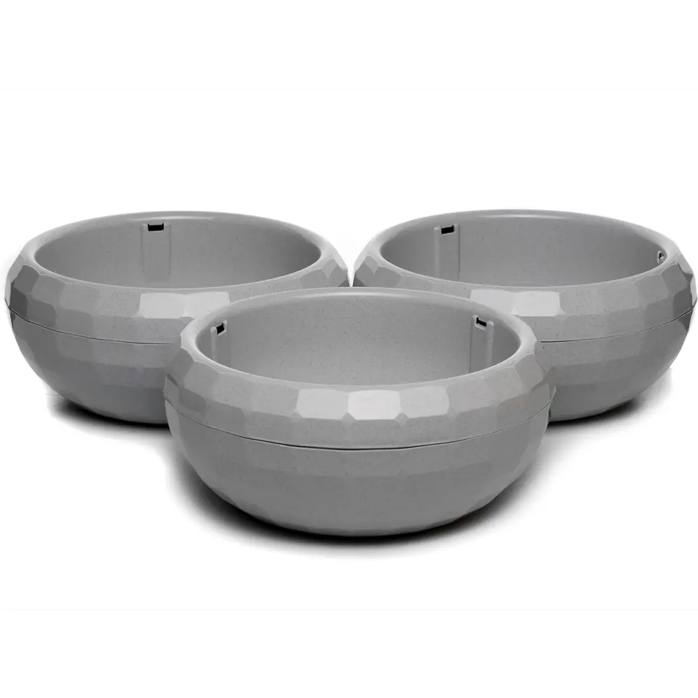 Фото Горшок цветочный Navako luna 4.2l (3 штуки) Navako 30 см 13 см 4.2 л пластик серый/серебристый без автополива с блюдцем Фото Горшок цветочный Navako luna 4.2l (3 штуки) Navako 30 см 13 см 4.2 л пластик серый/серебристый без автополива с блюдцем