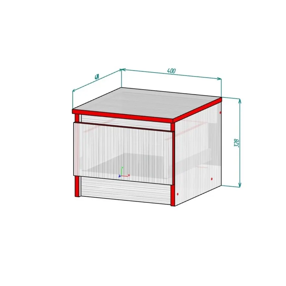 Фото 2 Тумба прикроватная Клик мебель 40x32.8x42 см 1 ящик ЛДСП цвет белый Фото 2 Тумба прикроватная Клик мебель 40x32.8x42 см 1 ящик ЛДСП цвет белый