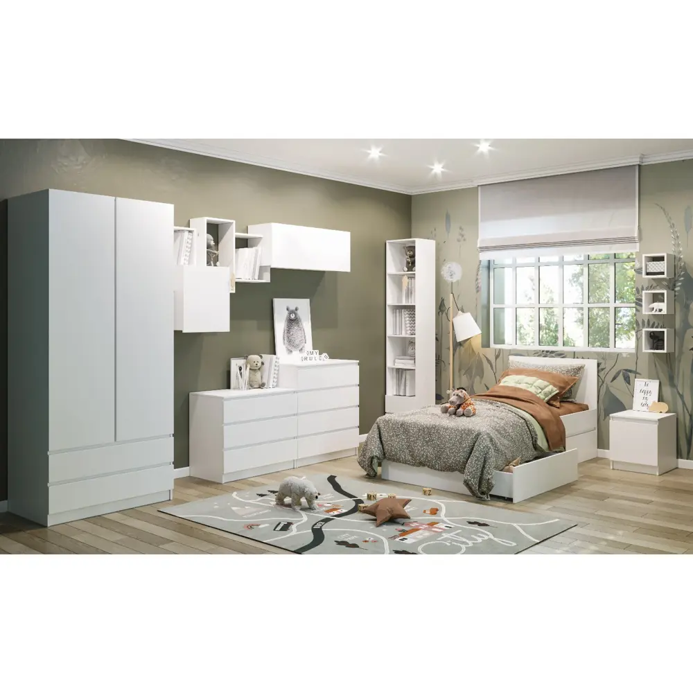 Фото 3 Тумба прикроватная Клик мебель 40x32.8x42 см 1 ящик ЛДСП цвет белый Фото 3 Тумба прикроватная Клик мебель 40x32.8x42 см 1 ящик ЛДСП цвет белый