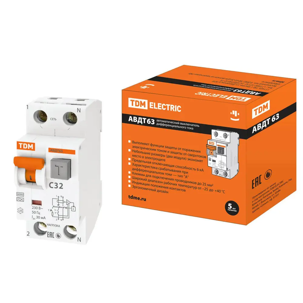 Фото Дифференциальный переключатель TDM ELECTRIC SQ0202-0005 32 А 2 модуля Фото Дифференциальный переключатель TDM ELECTRIC SQ0202-0005 32 А 2 модуля