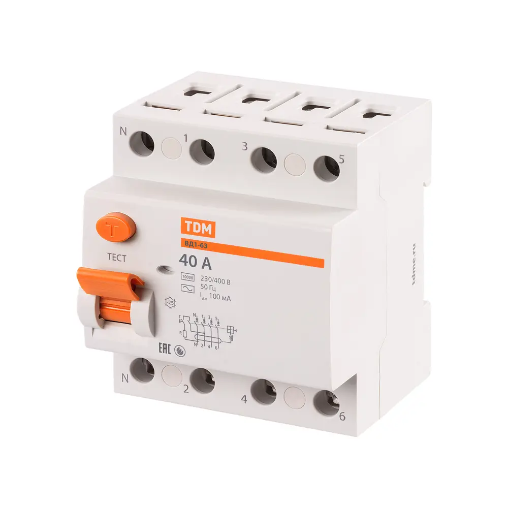 Фото 2 УЗО TDM ELECTRIC SQ0203-0036 40 А 400 В 4 модуля Фото 2 УЗО TDM ELECTRIC SQ0203-0036 40 А 400 В 4 модуля