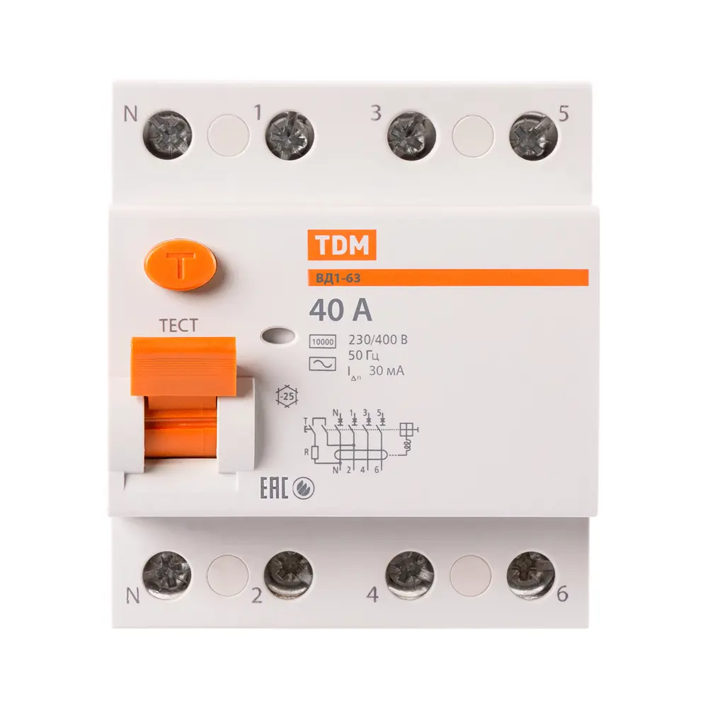 Фото 3 УЗО TDM ELECTRIC SQ0203-0038 50 А 400 В 4 модуля Фото 3 УЗО TDM ELECTRIC SQ0203-0038 50 А 400 В 4 модуля