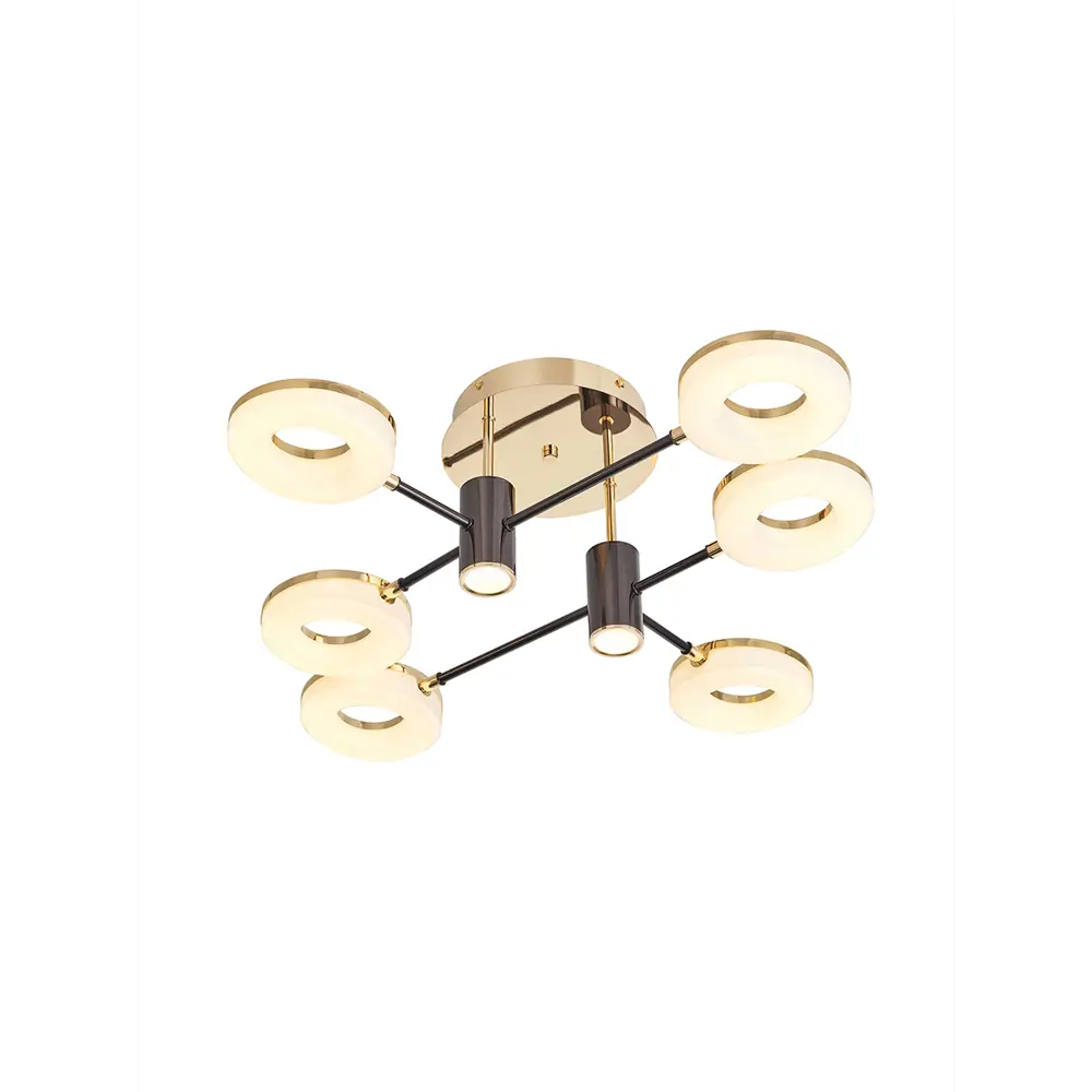 Фото 8 Люстра потолочная светодиодная Arte Perfetto Luce LED 3327.9931-6-850.280.LED120W.Bk.G 12 м² нейтральный белый свет цвет черный/золото Фото 8 Люстра потолочная светодиодная Arte Perfetto Luce LED 3327.9931-6-850.280.LED120W.Bk.G 12 м² нейтральный белый свет цвет черный/золото