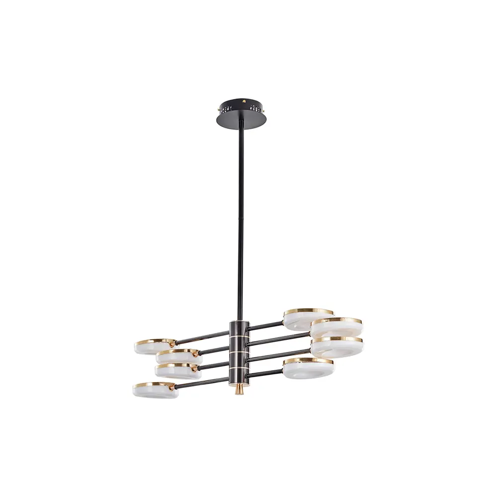 Фото 2 Люстра на штанге светодиодная Arte Perfetto Luce LED 3327.9966-8-860.750.LED176W.Bk.G 16 м² нейтральный белый свет цвет черный/золото Фото 2 Люстра на штанге светодиодная Arte Perfetto Luce LED 3327.9966-8-860.750.LED176W.Bk.G 16 м² нейтральный белый свет цвет черный/золото