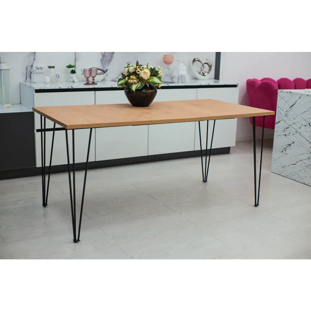 Фото 6 Стол Диалан-Строй 85-165x79x85 см ЛДСП цвет дуб/черный матовый Фото 6 Стол Диалан-Строй 85-165x79x85 см ЛДСП цвет дуб/черный матовый