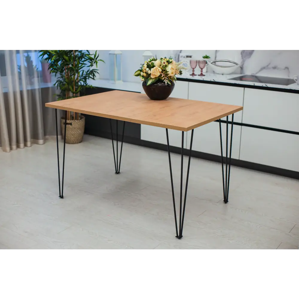 Фото 3 Стол Диалан-Строй 85-165x79x85 см ЛДСП цвет дуб/черный матовый Фото 3 Стол Диалан-Строй 85-165x79x85 см ЛДСП цвет дуб/черный матовый