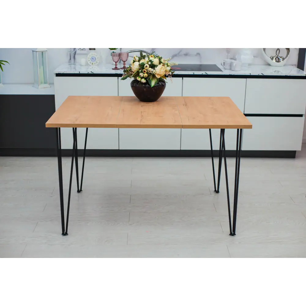 Фото 4 Стол Диалан-Строй 85-165x79x85 см ЛДСП цвет дуб/черный матовый Фото 4 Стол Диалан-Строй 85-165x79x85 см ЛДСП цвет дуб/черный матовый