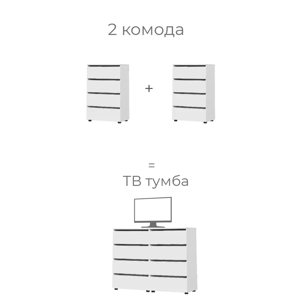 Фото 6 Комод NN-мебель 60.1x90.7x36.8 4 ящика ЛДСП цвет белый Фото 6 Комод NN-мебель 60.1x90.7x36.8 4 ящика ЛДСП цвет белый