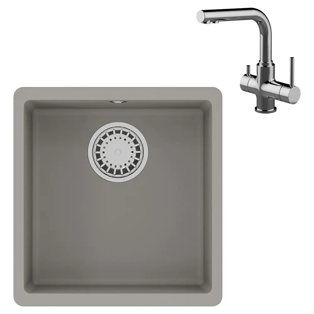 Фото Интегрированная мойка Lemark Sinara LM3061C 40x42x20 см кварц цвет серый/хром Фото Интегрированная мойка Lemark Sinara LM3061C 40x42x20 см кварц цвет серый/хром